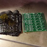 Melted Soldermask from a PCB