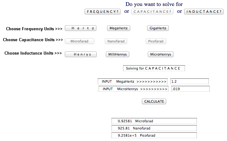 Resonant Frequency Calculator