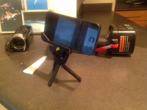 Completed 3D-printed camera tripod parts