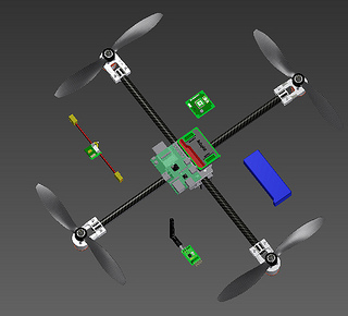 Custom quadrotor 3d modeled