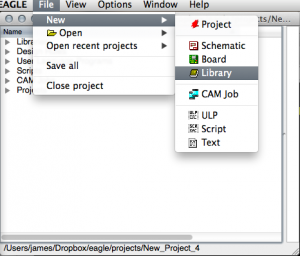 EAGLE File New Library