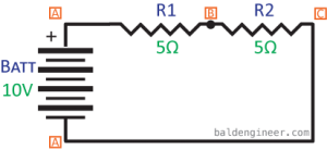 two resistor series with labels