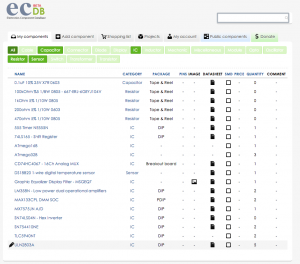 ecDB.net My Parts List