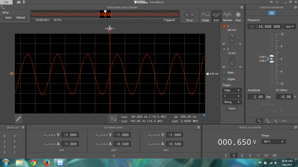 Virtual Bench Scope and FGen