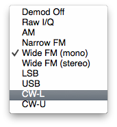 Gqrx Demodulation Options