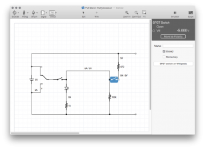 Button and LED on an I/O Pin in a Circuit Simulator