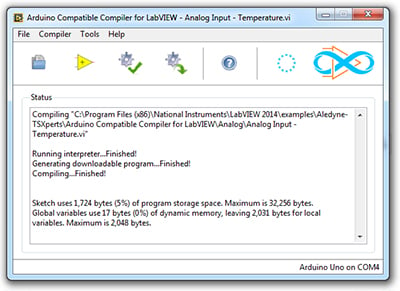 Arduino Compiler for LabVIEW Screenshot