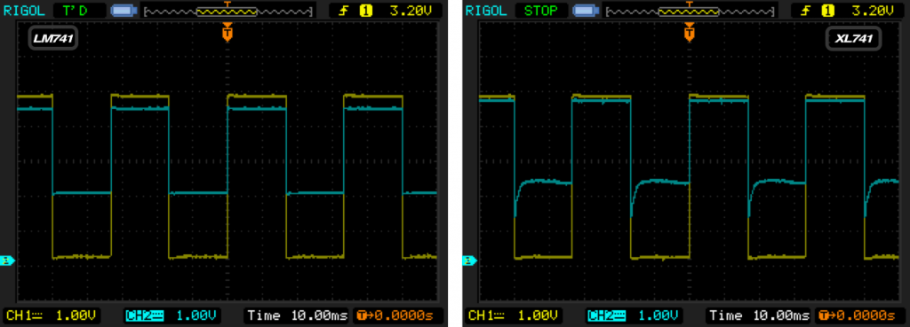 XL741 and LM741 Scope Traces