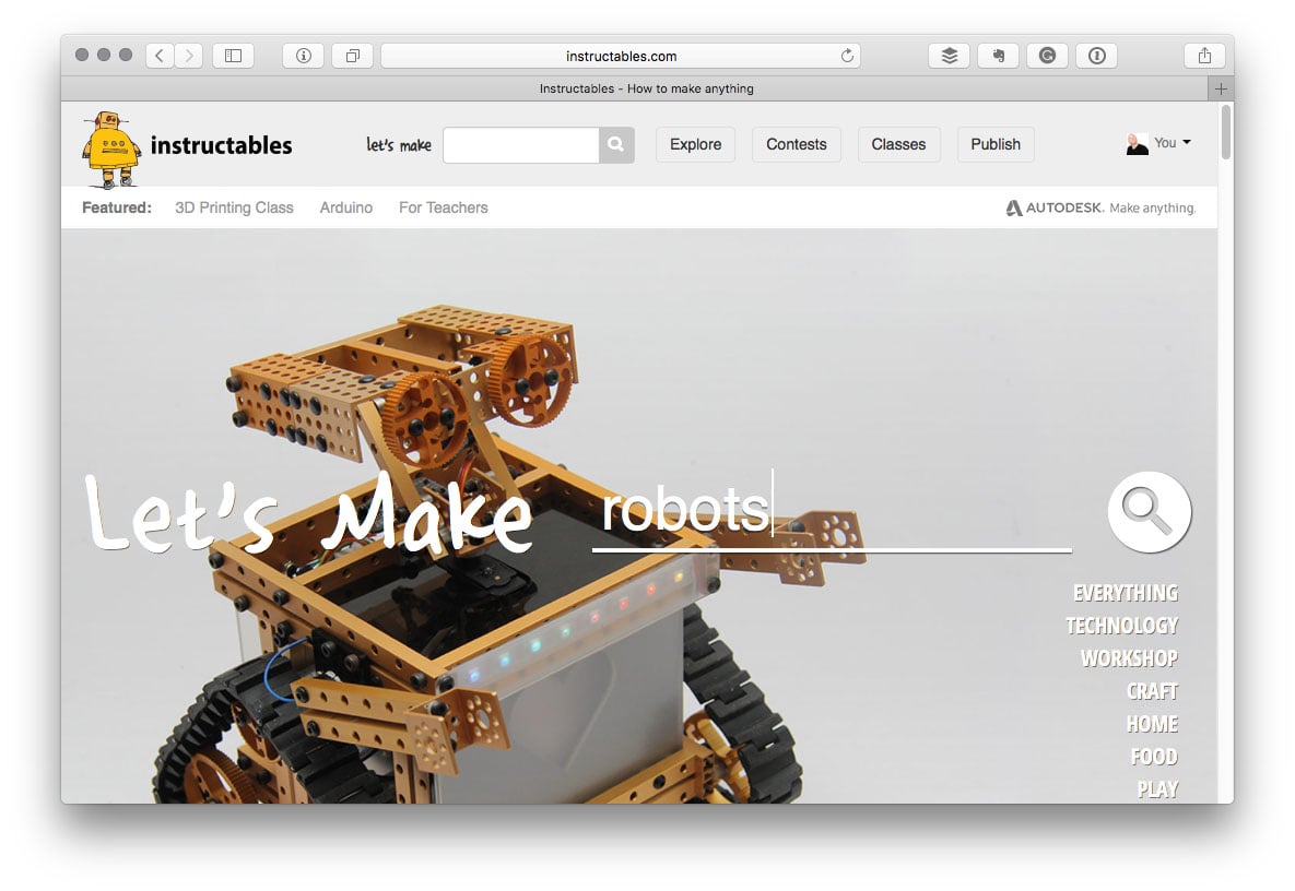 share projects on instructables