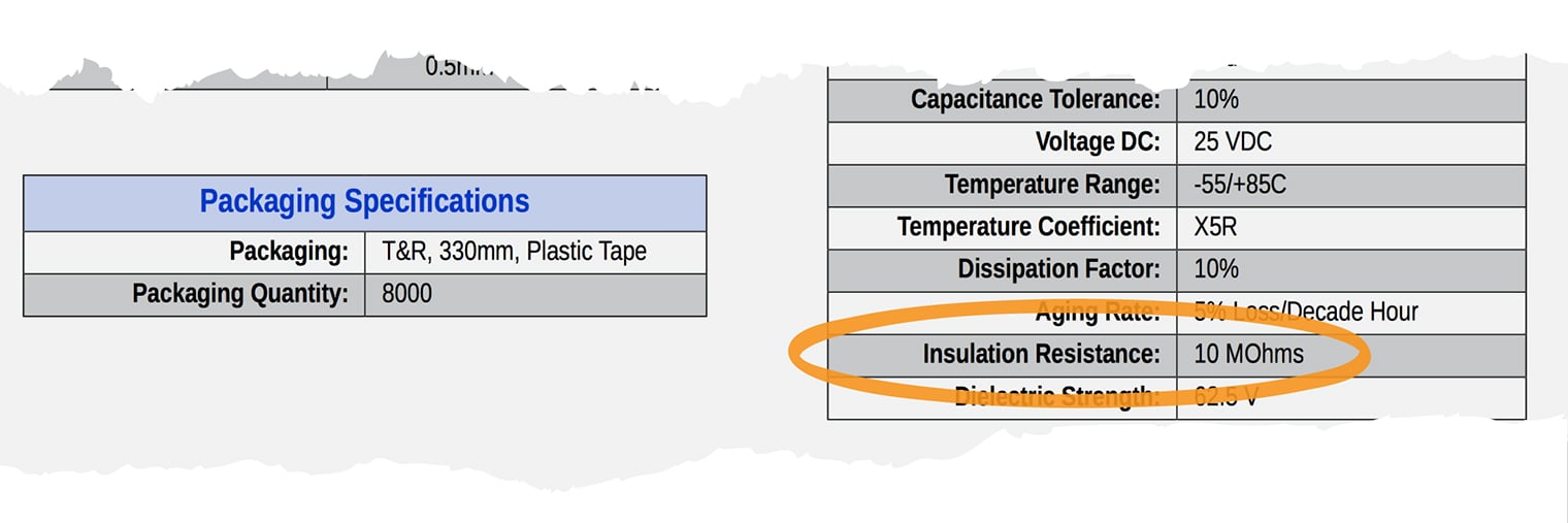 Ceramic Capacitor Insulation Resistance X5R