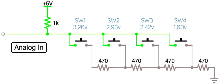 Multi Button voltage divider