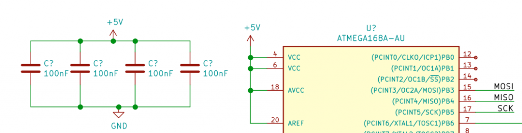 ATmega328p Decoupling Capacitors