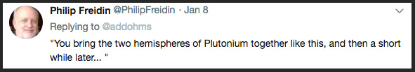 You bring the two hemispheres of Plutonium together like this, and then a short while later...