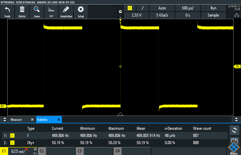 Measure Arduino PWM on R&S RTM3004