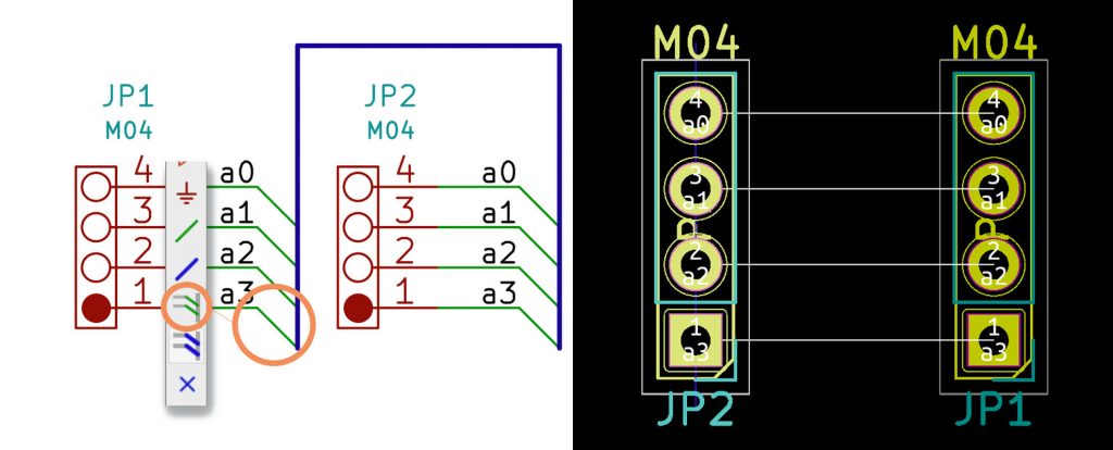 Connecting with a KiCad Bus