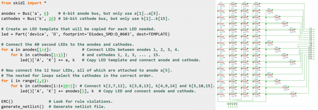 SKIDL LED Clock Example