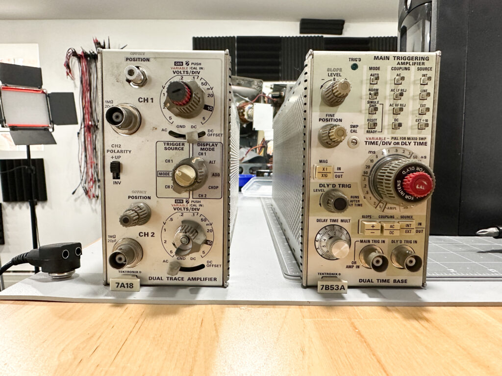 Tektronix 7A18 and 7B53A modules